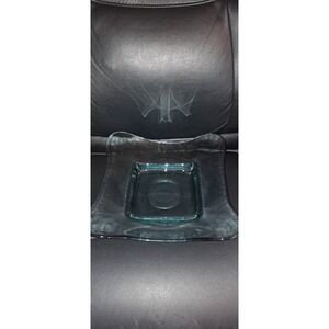 Vidrios Recycled Handmade Spain Art Glass Lt Green Square Platter Tray Dish 10"